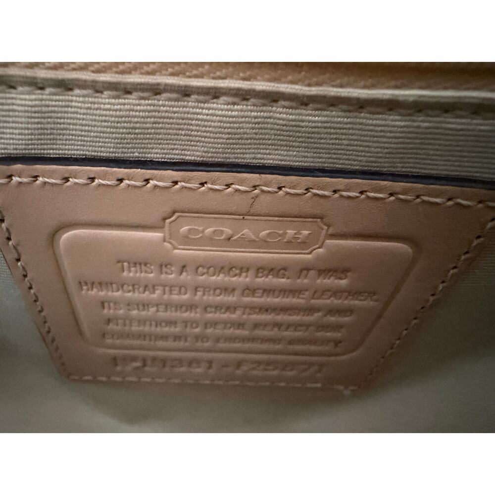 Coach F21907 Saffiano Leather Dome Satchel Turquoise Green Top Handle Handbag - Picture 10 of 16